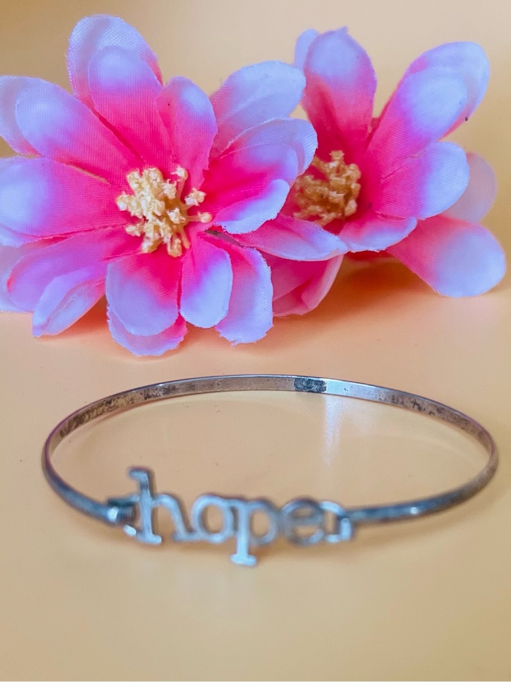 "Hope" - Positivity Band Inspirational Bracelet Silver Plated